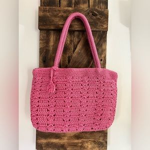 The SAK Pink Woven Shoulder Purse